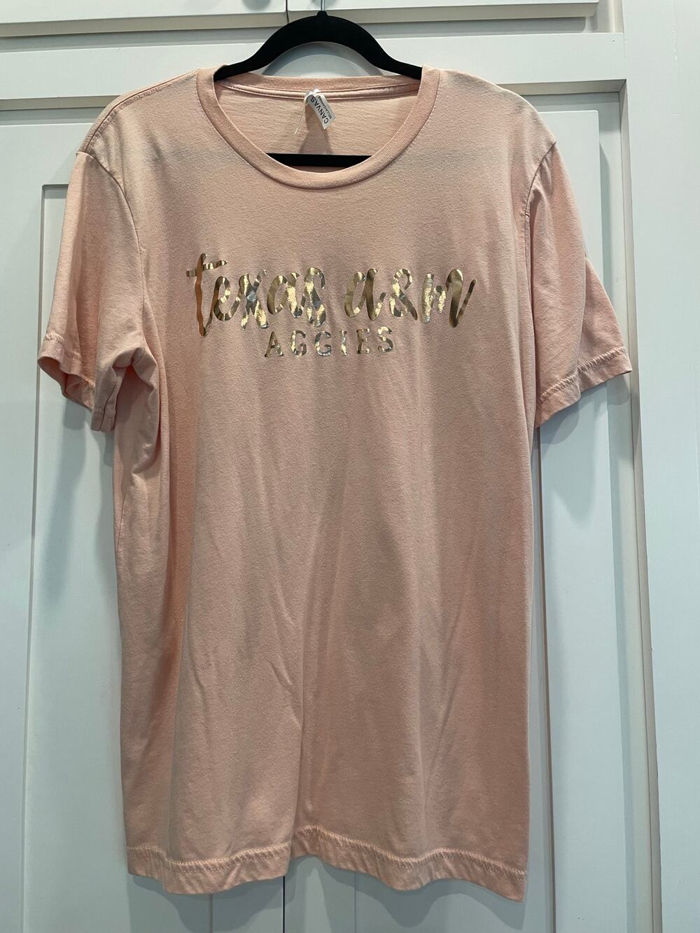 Bella + Canvas ladies T-shirt pink/rose gold Texas A&M LG